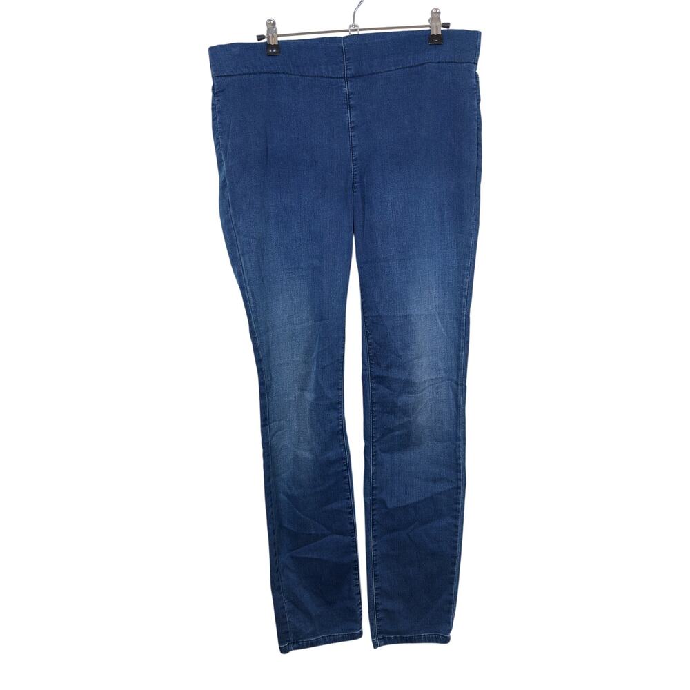 NYDJ Alina Skinny Ankle Pull-On Jeggings Women 10 Blue Lift Tuck Stretch Legging